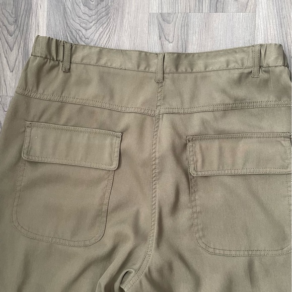 Max Studio Twill Green Women's Cargo Joggers Size Large - Picture 4 of 11